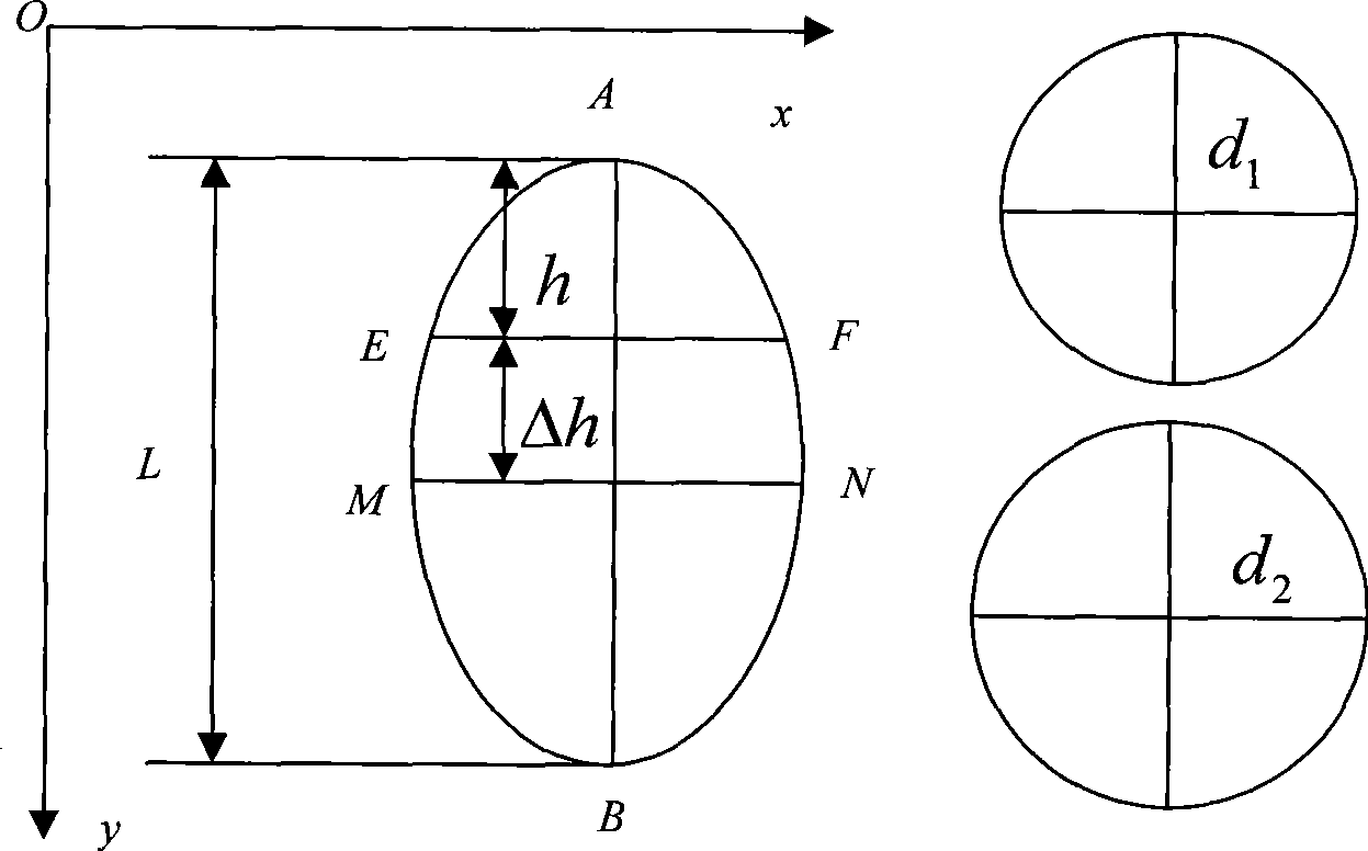 Egg volume and surface area detecting method