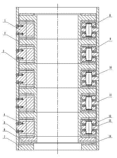 Uniform-load thrust sliding bearing group for downhole power drilling tools