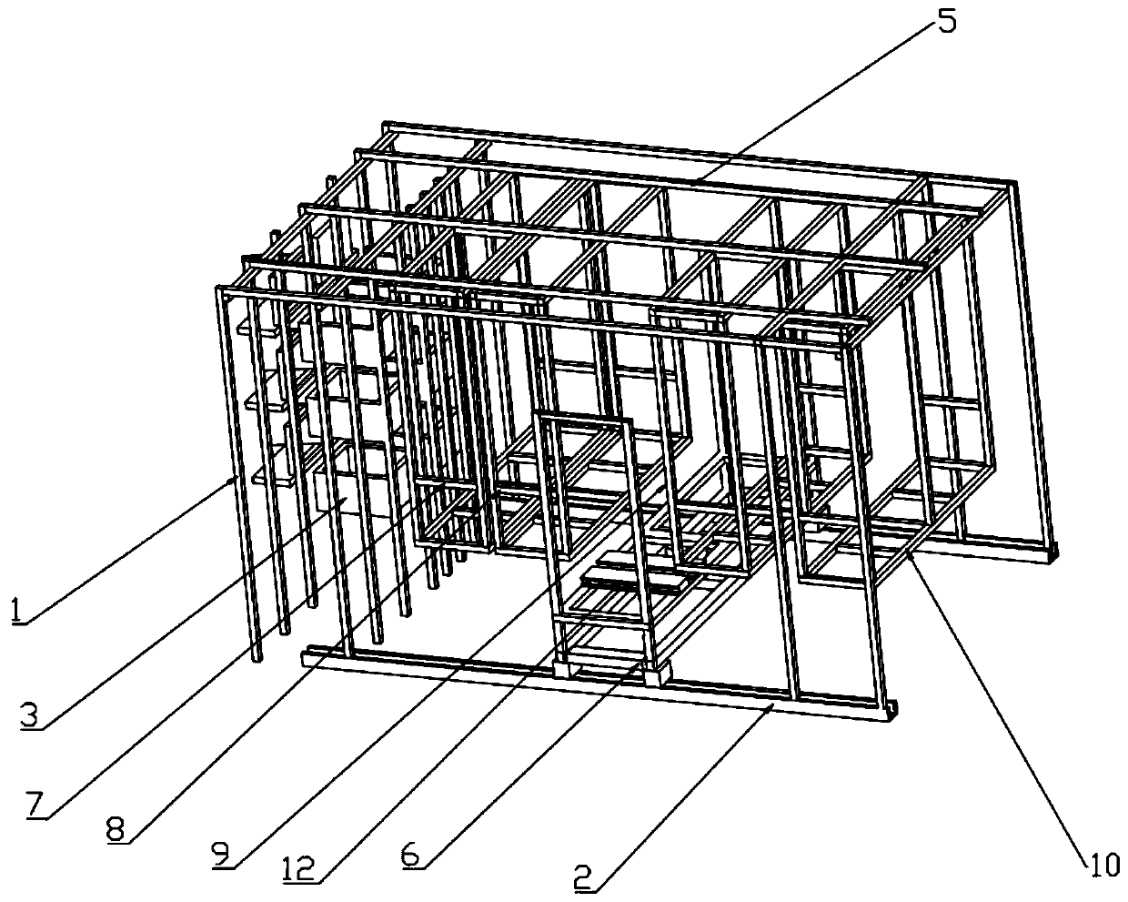 Automatic material storing and taking device