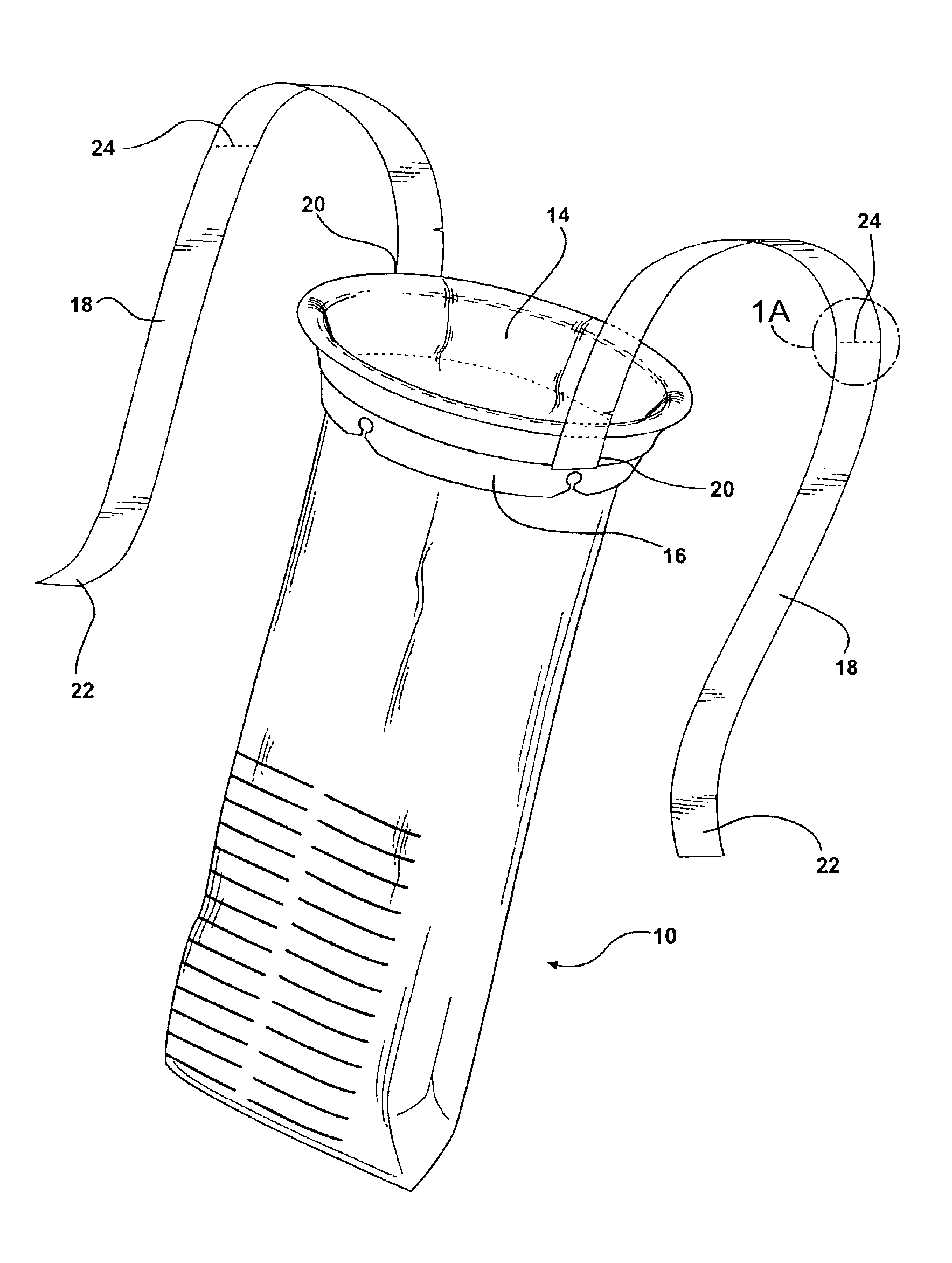 Strap-on waste container