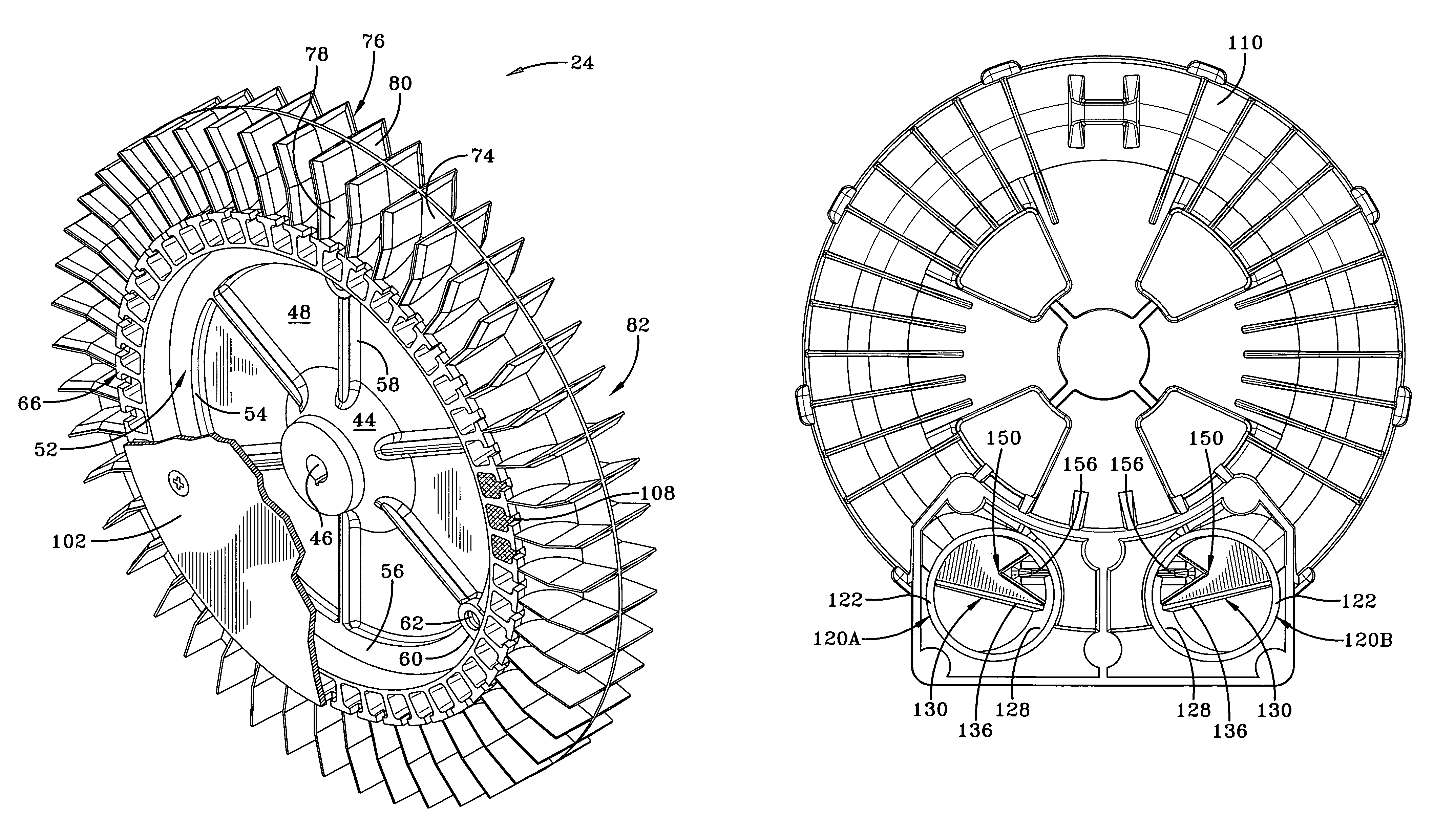 Vortex blower having helmholtz resonators and a baffle assembly