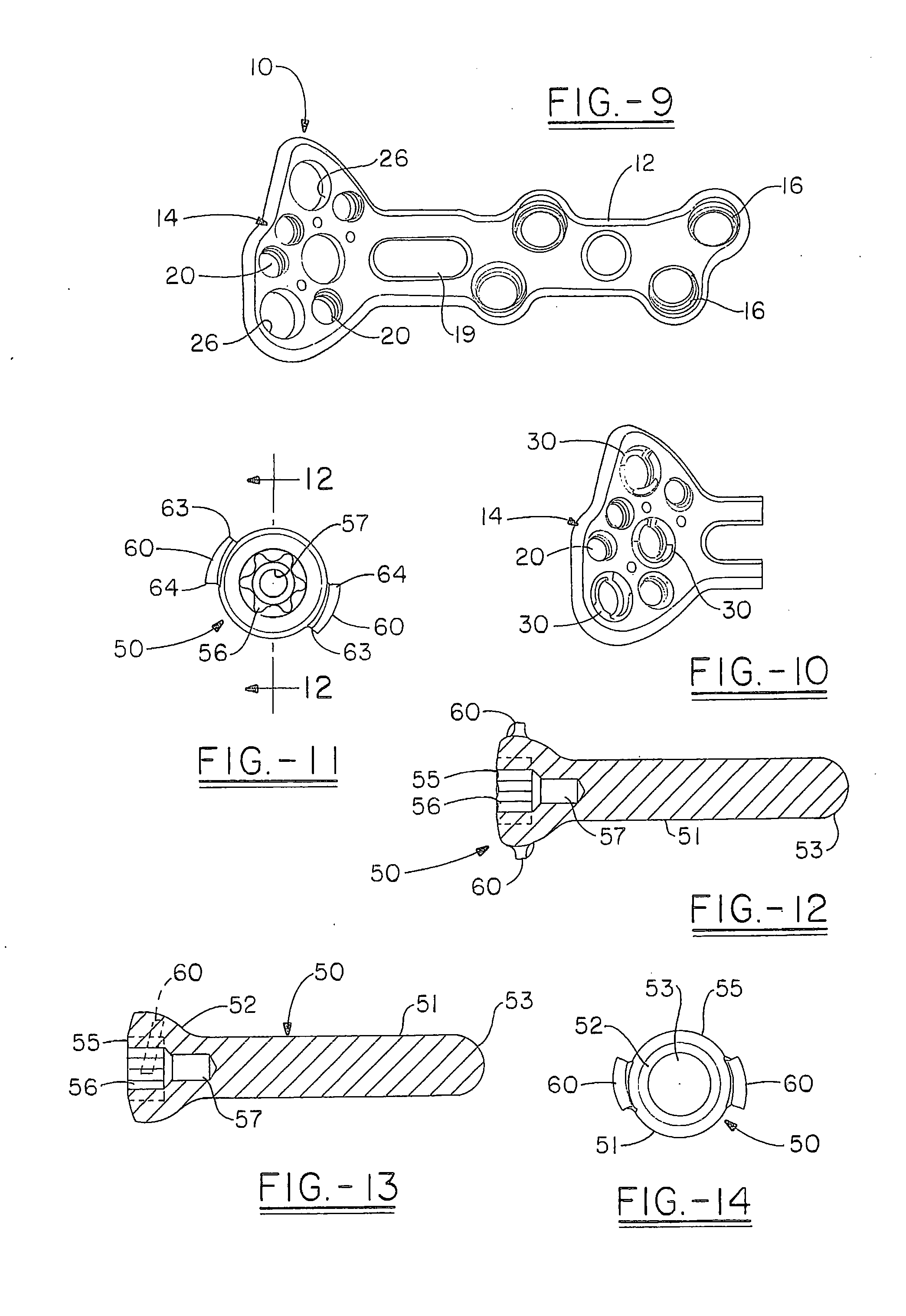 Orthopedic plate having threaded holes for locking screws or pegs and non-threaded holes for a variable axis locking mechanism