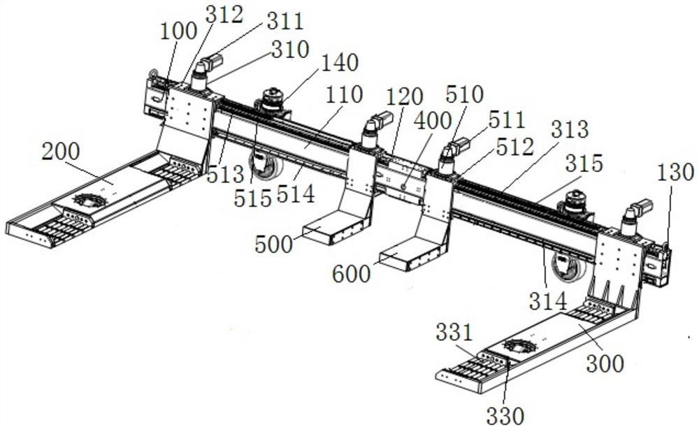 Outer forklift parking robot with blocking arms and parking implementation method of outer forklift parking robot