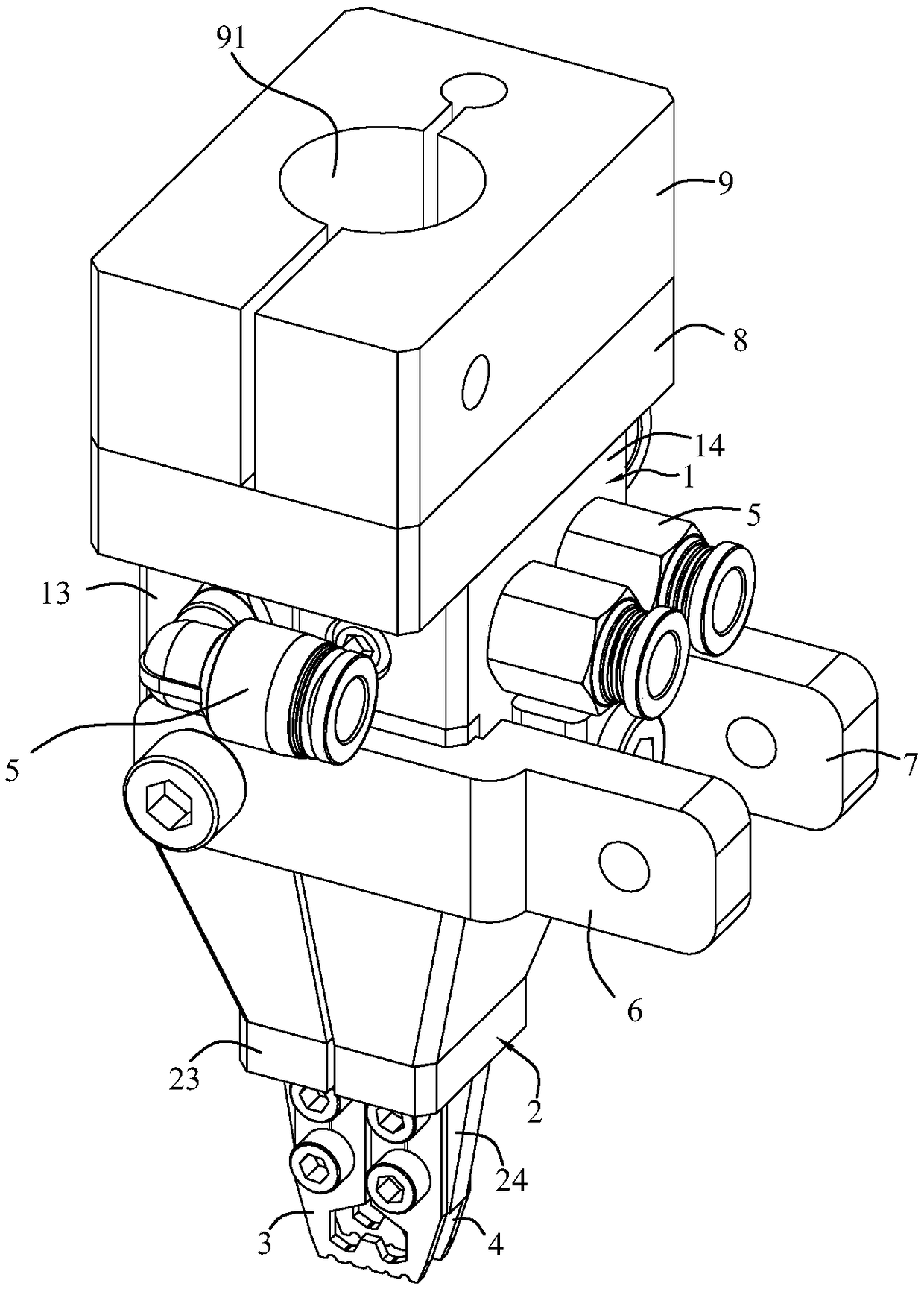 Hot-pressing soldering device adopting circulating water cooling