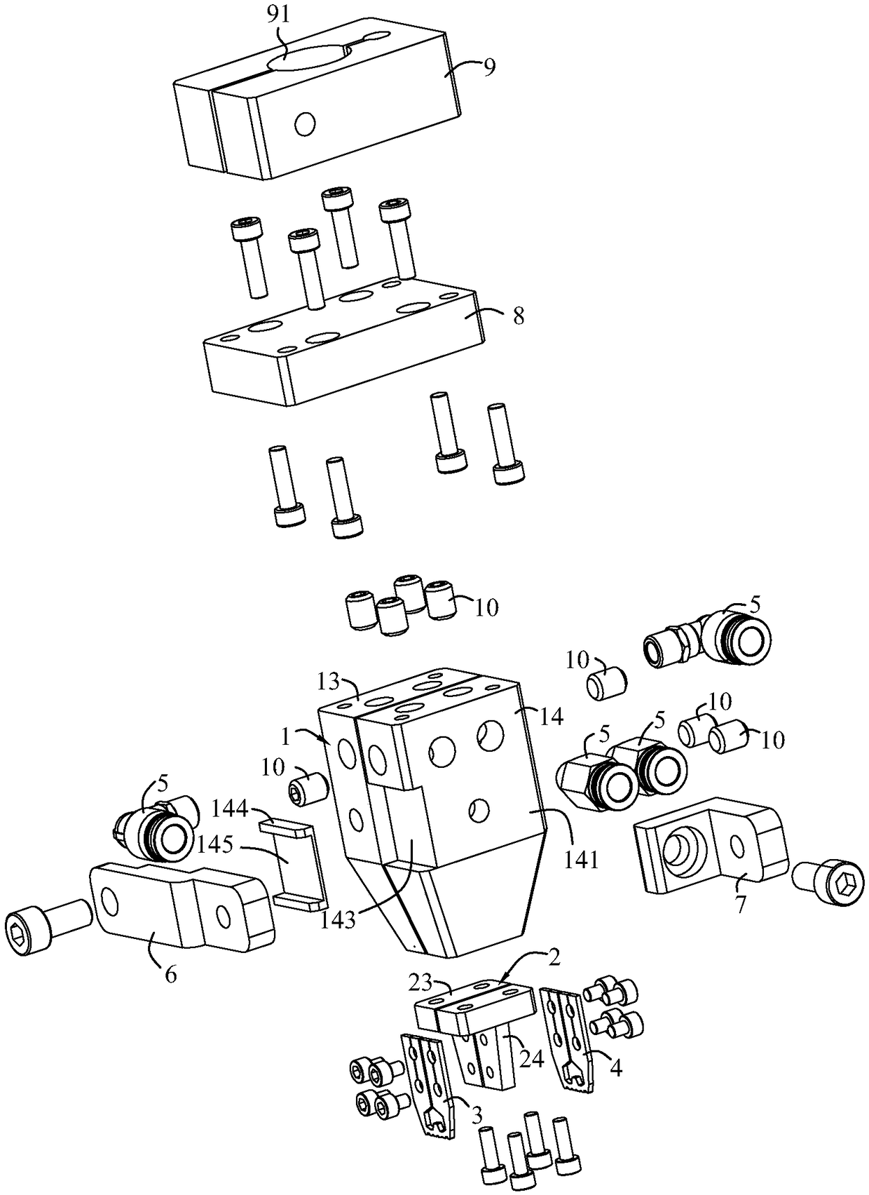 Hot-pressing soldering device adopting circulating water cooling