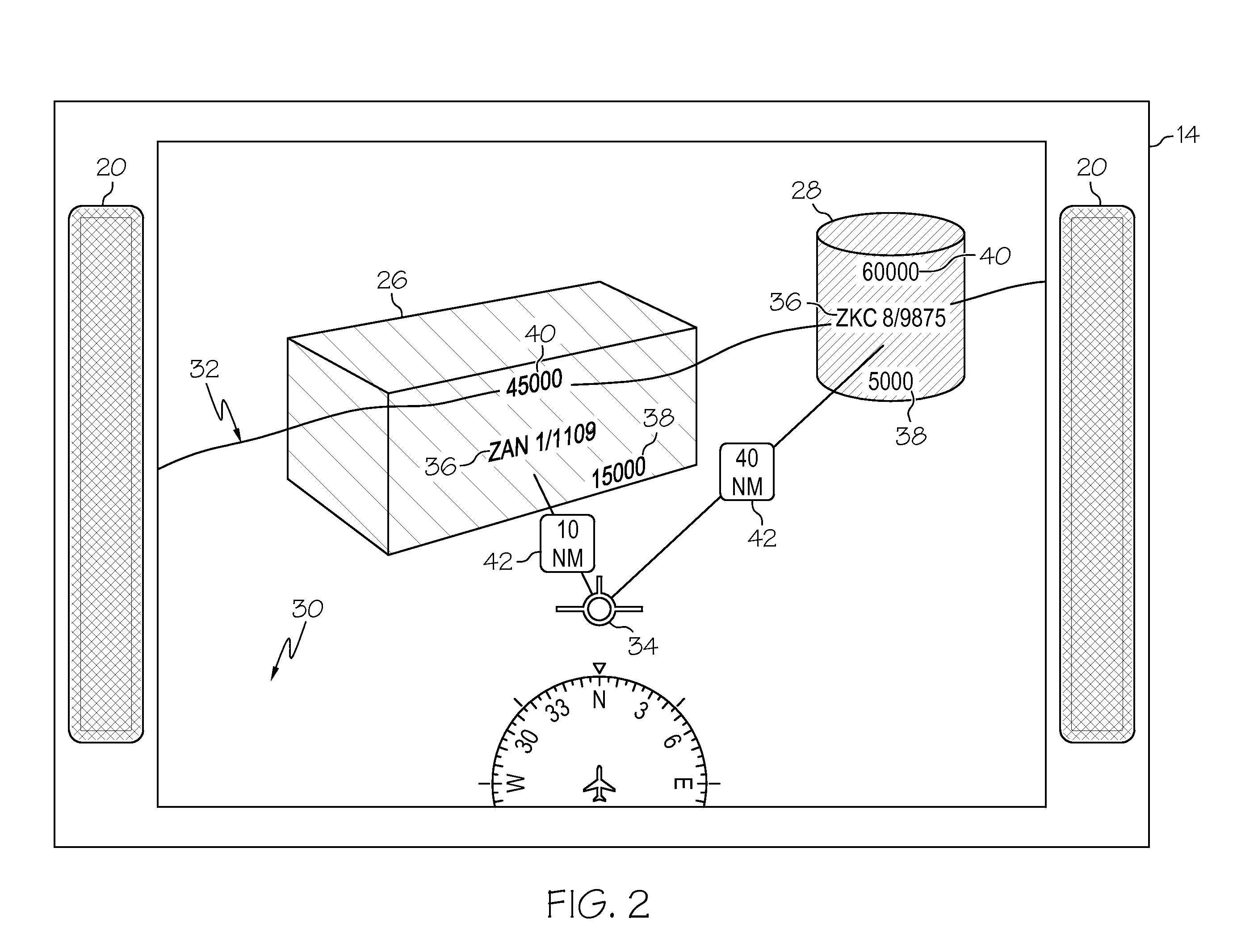 System and method for informing an aircraft operator about a temporary flight restriction in perspective view