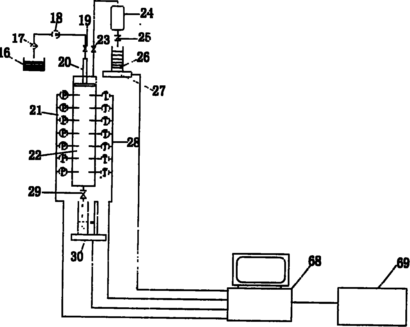 Monitoring test system for burying gas and leachate transmit process