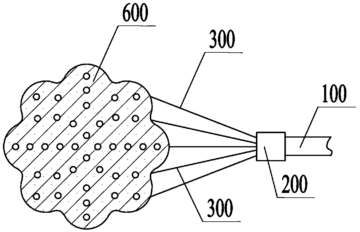 Optical fiber back-in reflection type lamp