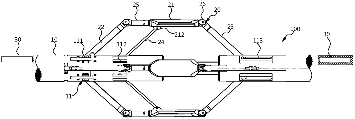 Double-layer four-arm polygonal eccentering device