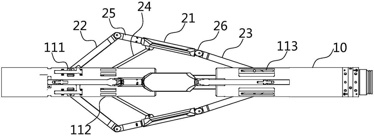 Double-layer four-arm polygonal eccentering device