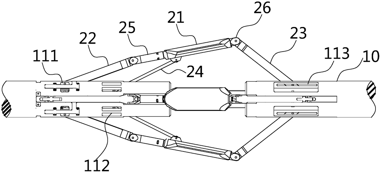 Double-layer four-arm polygonal eccentering device