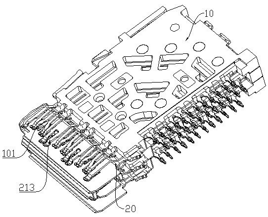 Module structure for high-speed connector and high-speed connector