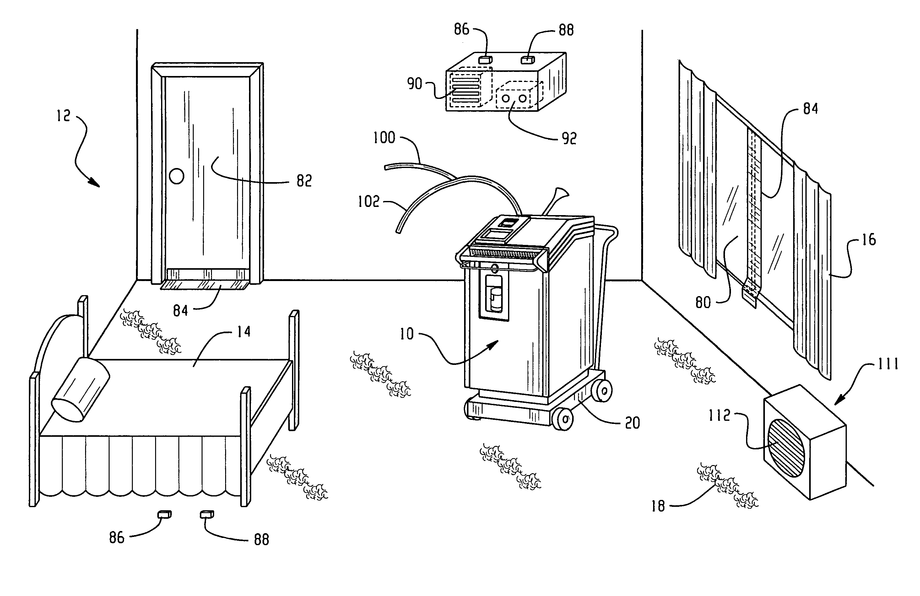 Room decontamination with hydrogen peroxide vapor