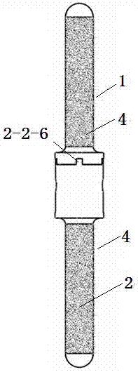 Artificial prosthesis of long bone diaphysis tenon and mortise structure