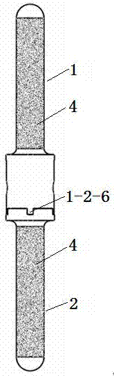 Artificial prosthesis of long bone diaphysis tenon and mortise structure