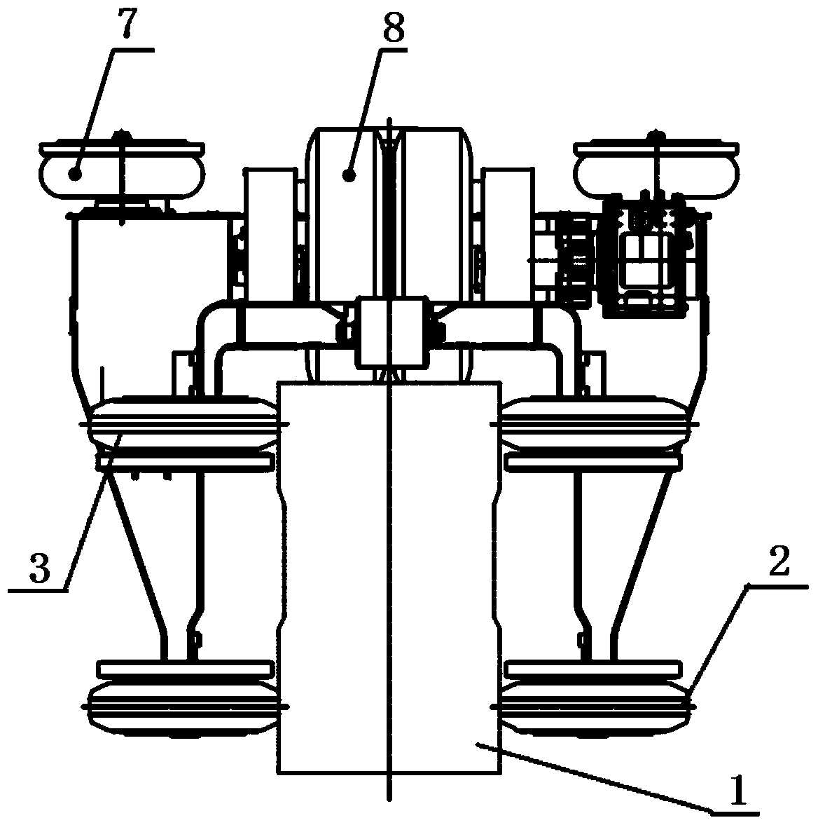 A direct drive straddle gearless monorail bogie