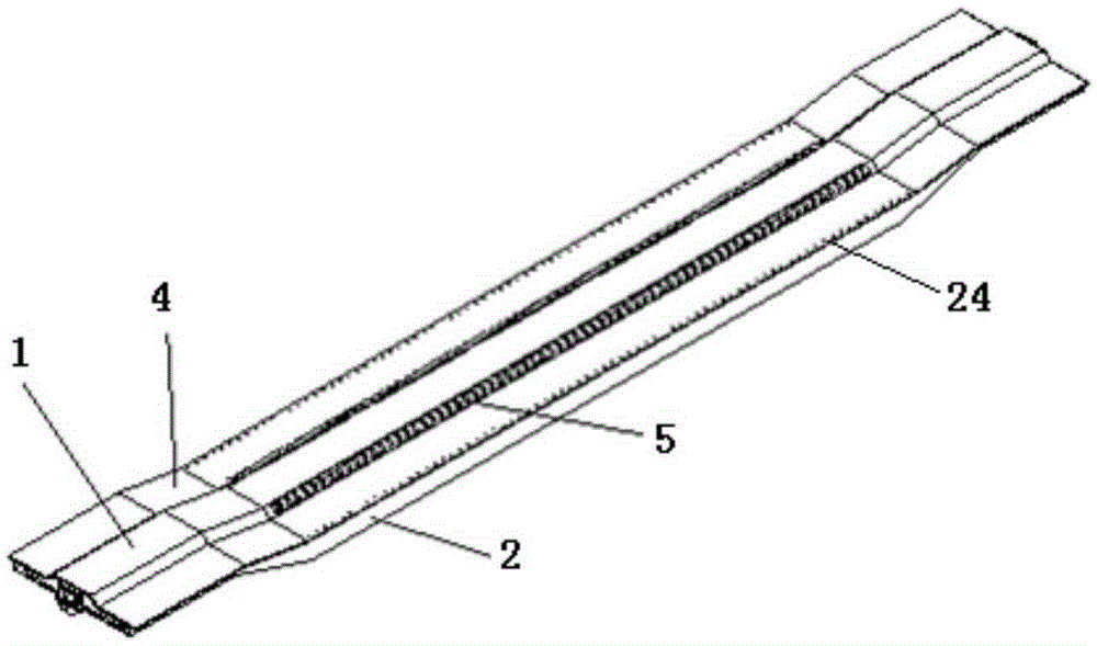 Underframe of a railway concave flat car