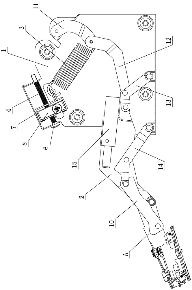 Opening and closing force adjustment mechanism for furniture upturning doors