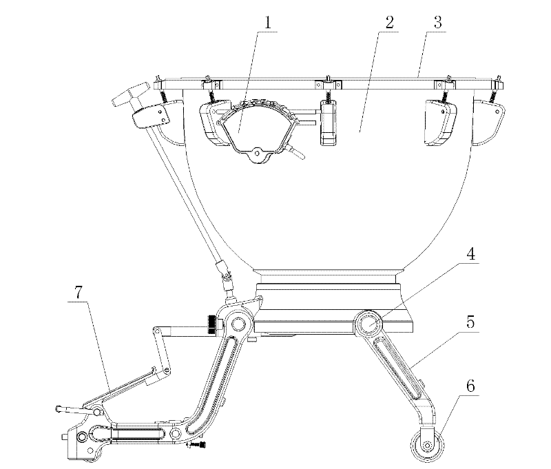 Portable kettledrum with self-locking function