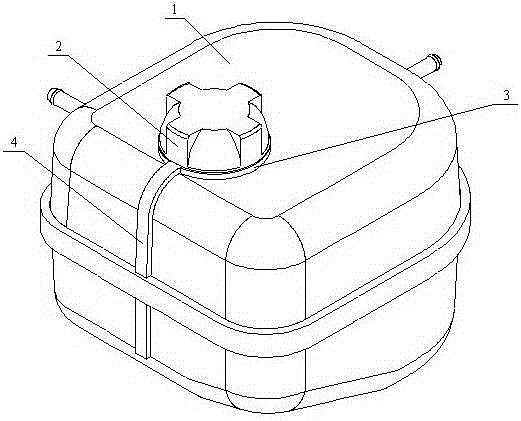 Pressure relief and diversion structure of water storage bottle for automobile