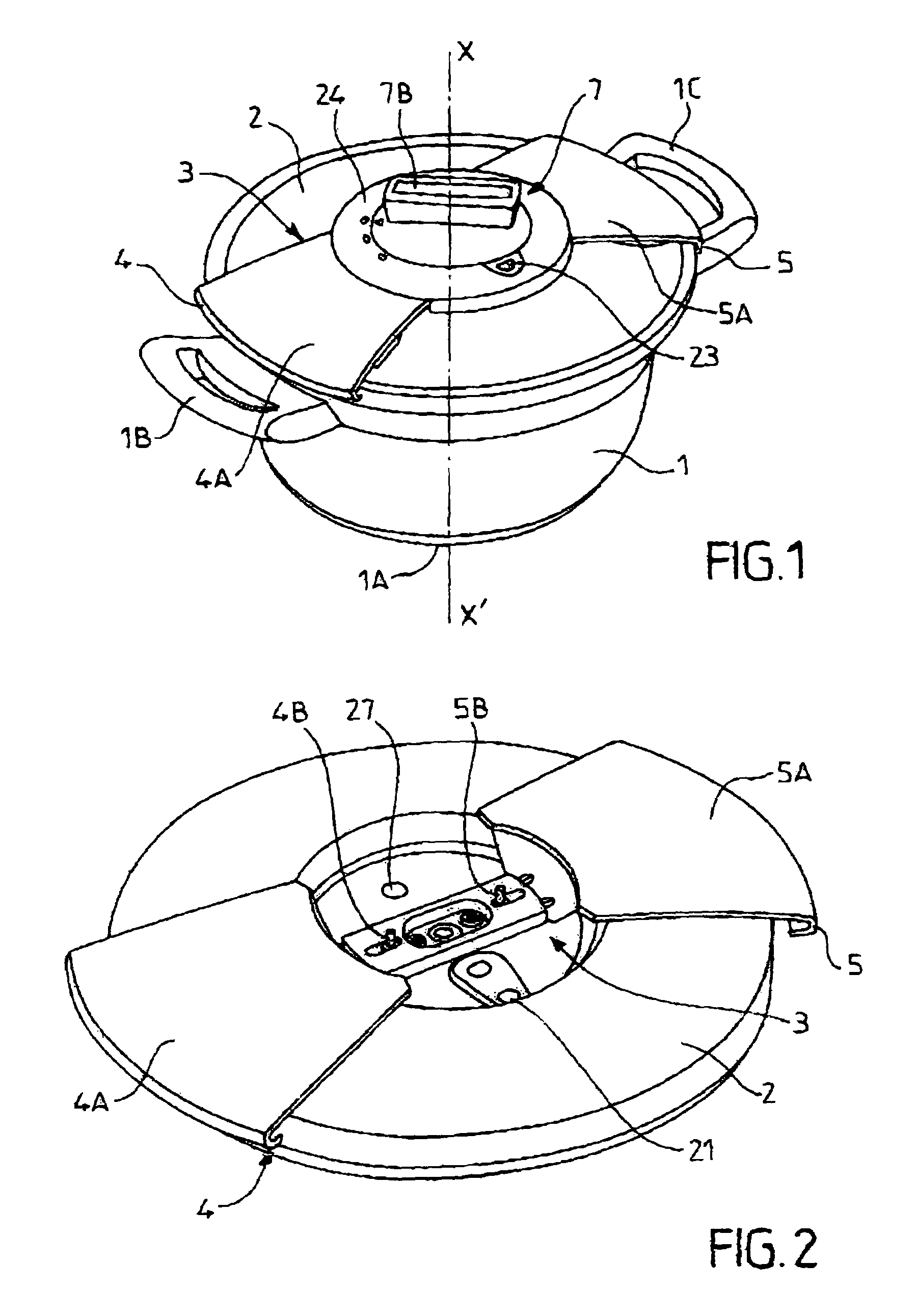 Pressure-cooking appliance including opening safety means