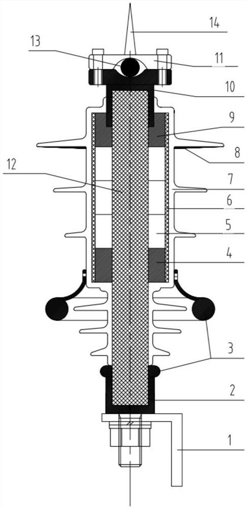 Anti-icing lightning arrester for preventing multiple lightning strokes of 10kv distribution line