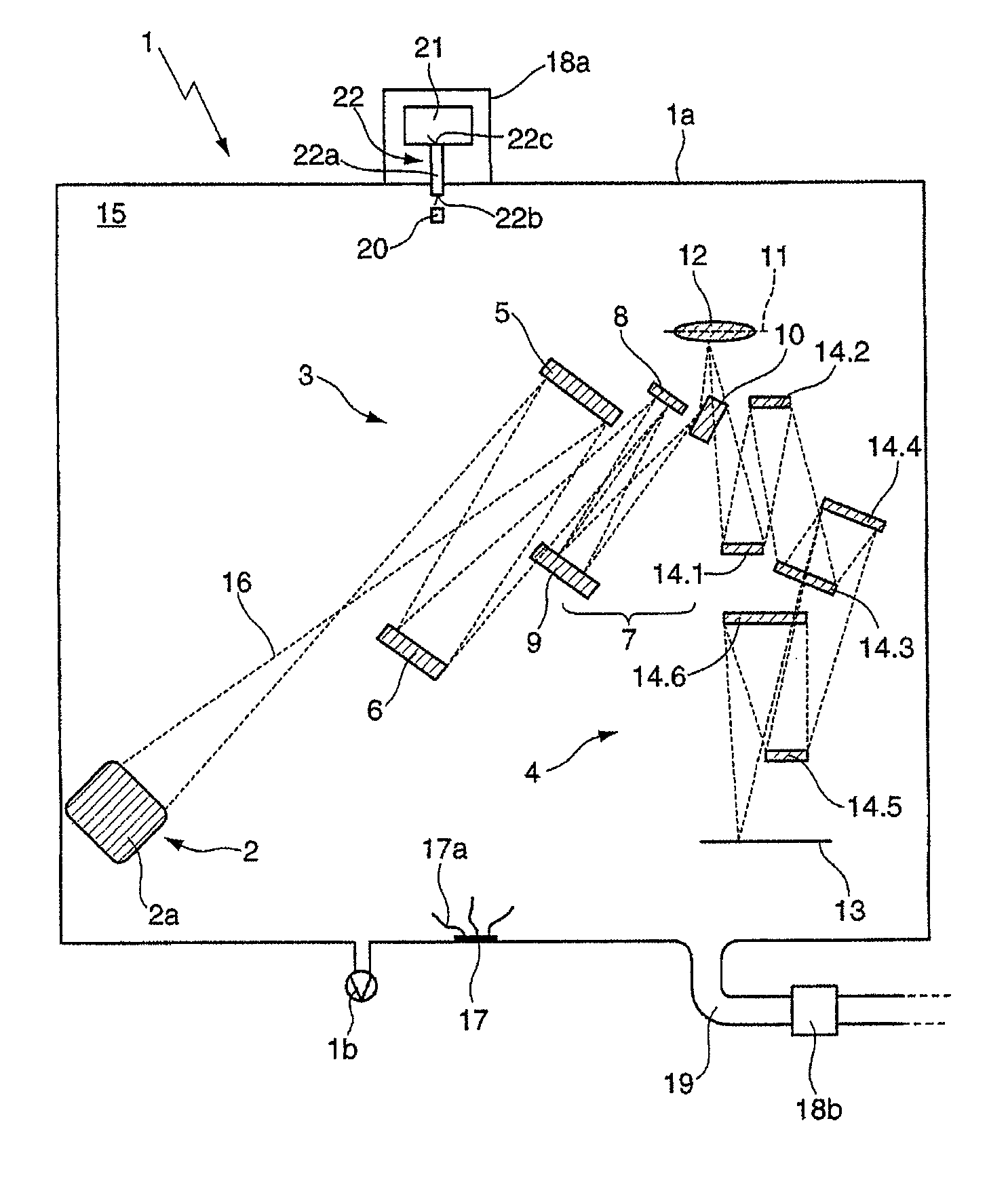 Detection of contaminating substances in an EUV lithography apparatus