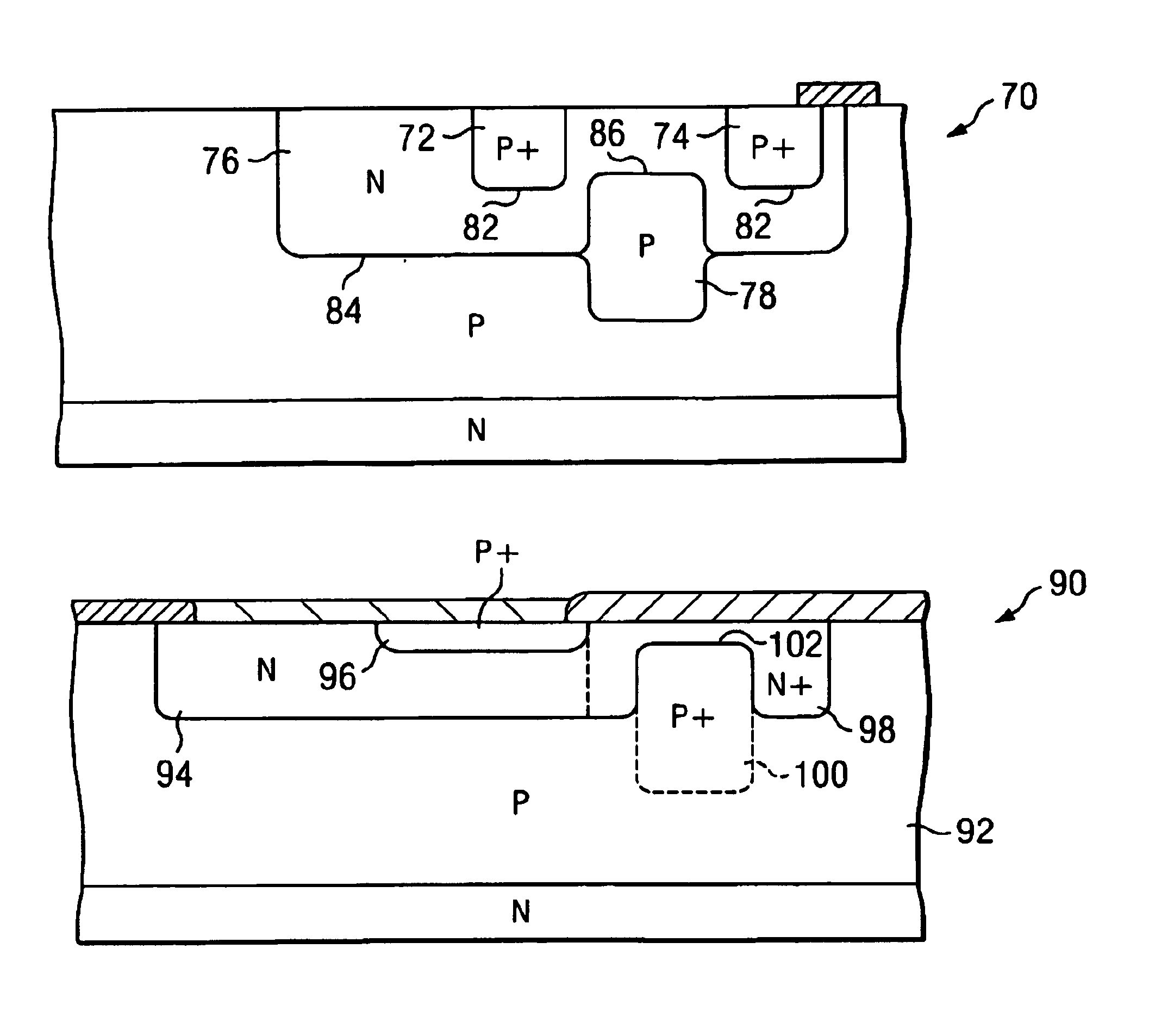 Semiconductor device for low voltage protection with low capacitance