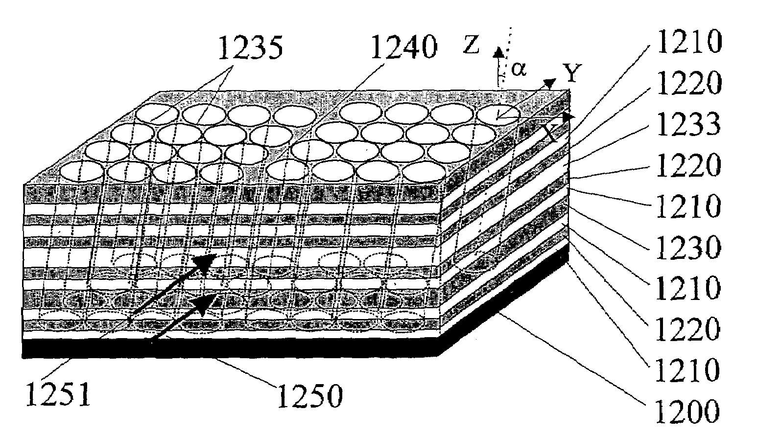 Integrated photonic crystal structure and method of producing same