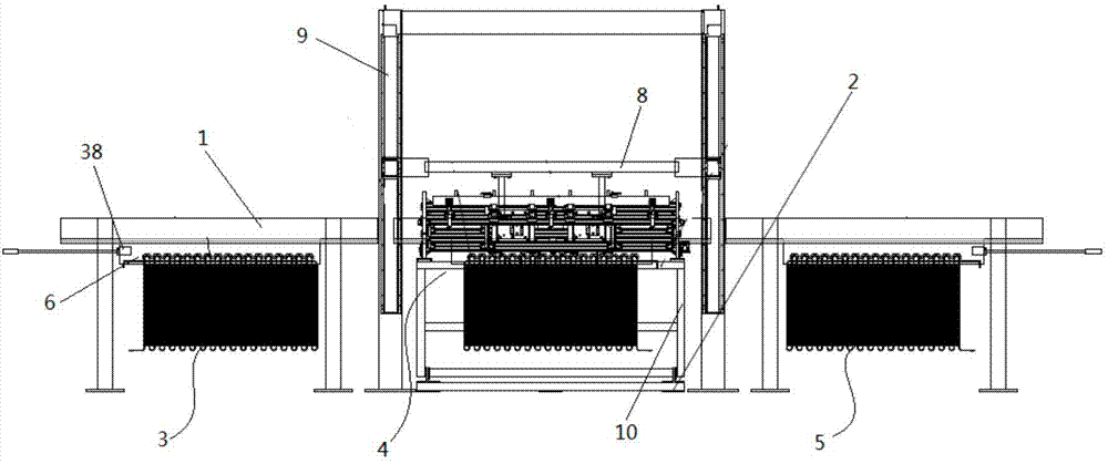 Condenser pipe arrangement spot welding machine with hanging rack