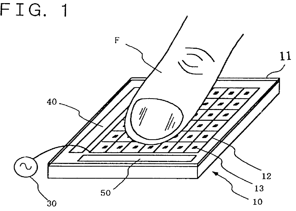 Fingerprint image entry device of electrostatic capacitance sensing type