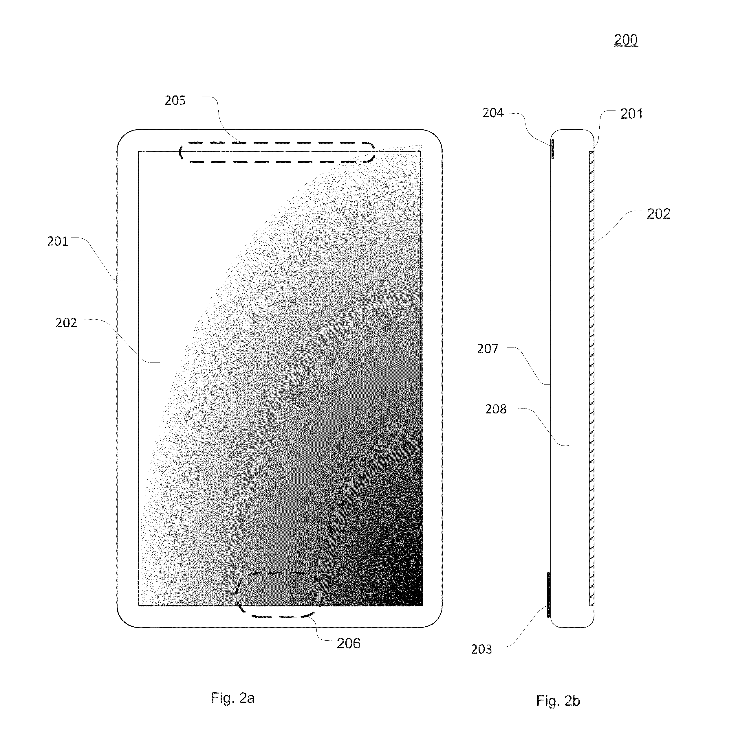 Mobile computing device with expanded display size