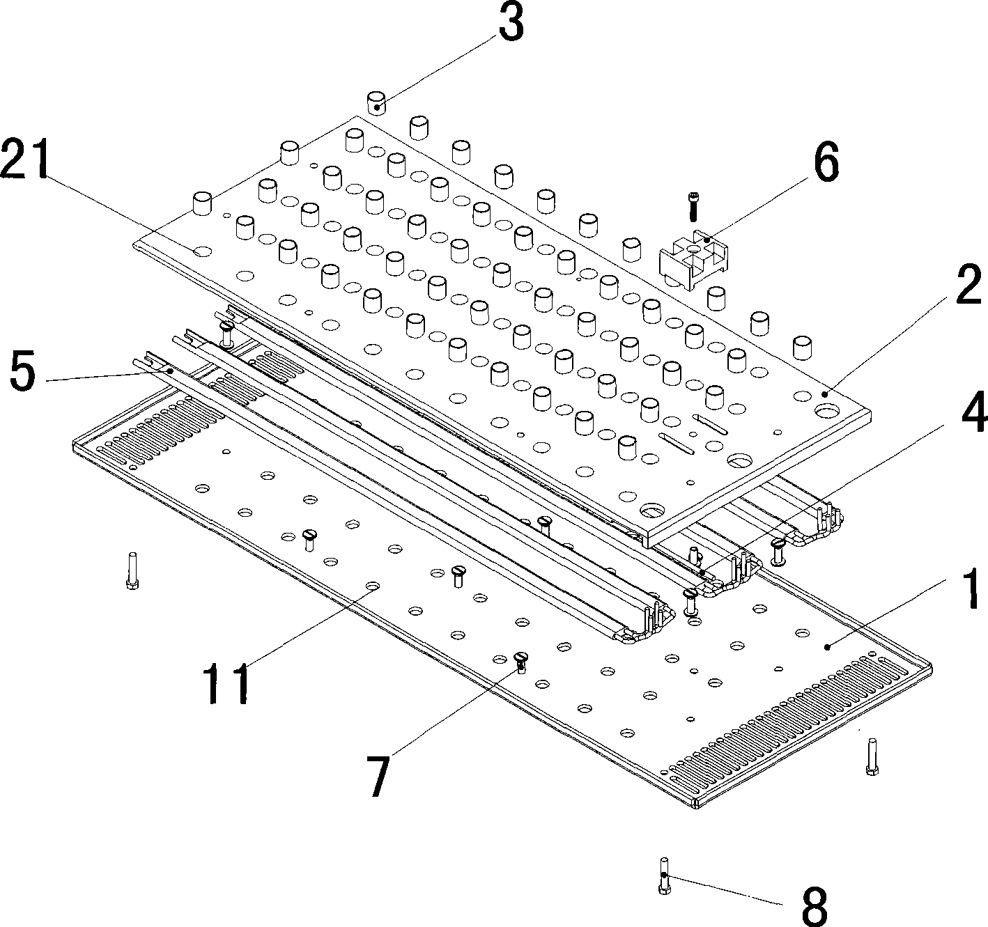 Receding aperture plate in cooling module of reflow welding stove