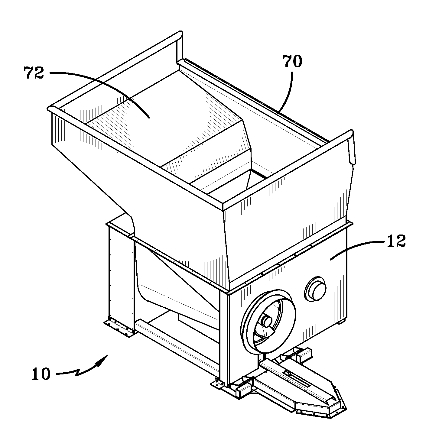 Dual auger shredder having low profile