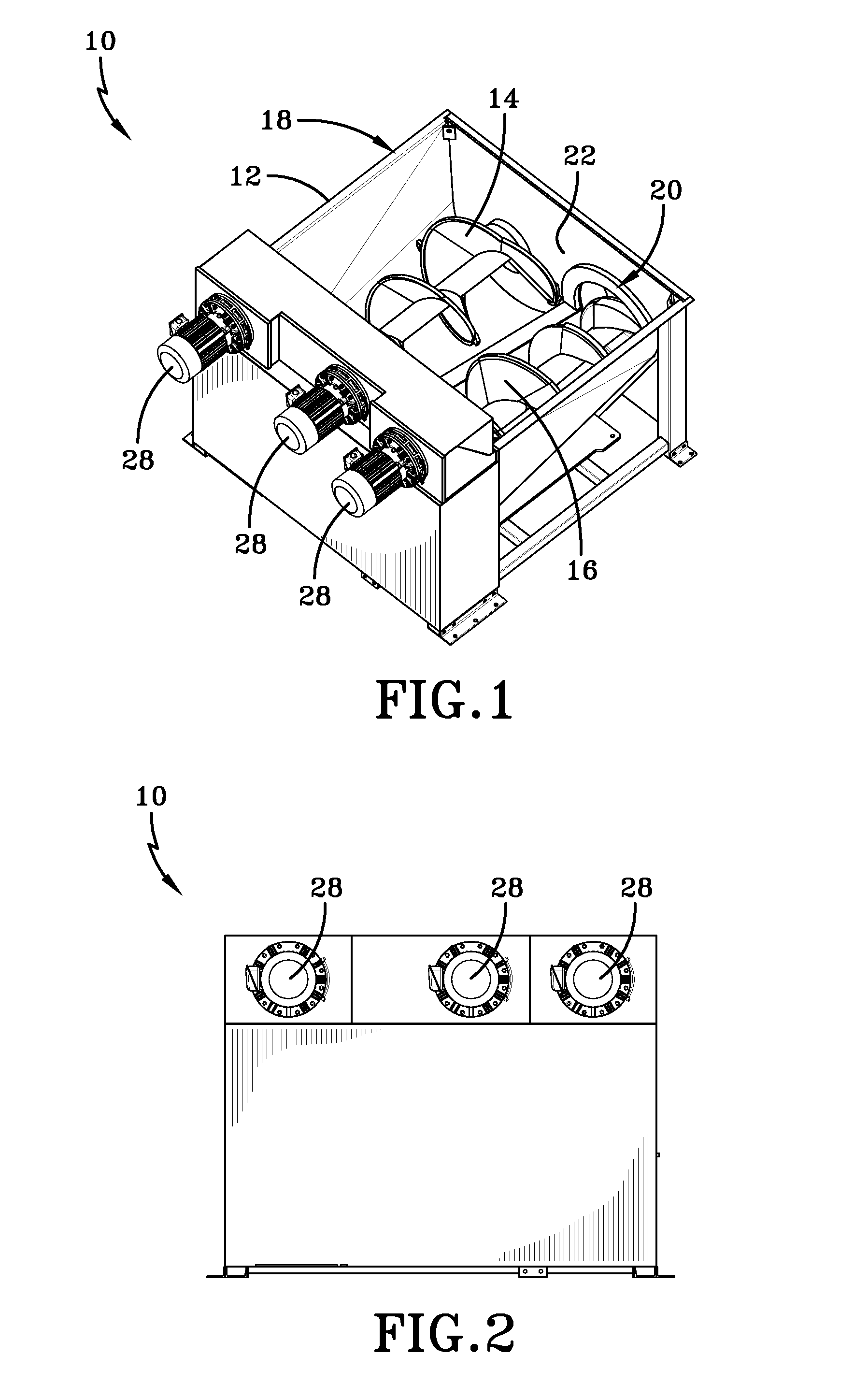 Dual auger shredder having low profile