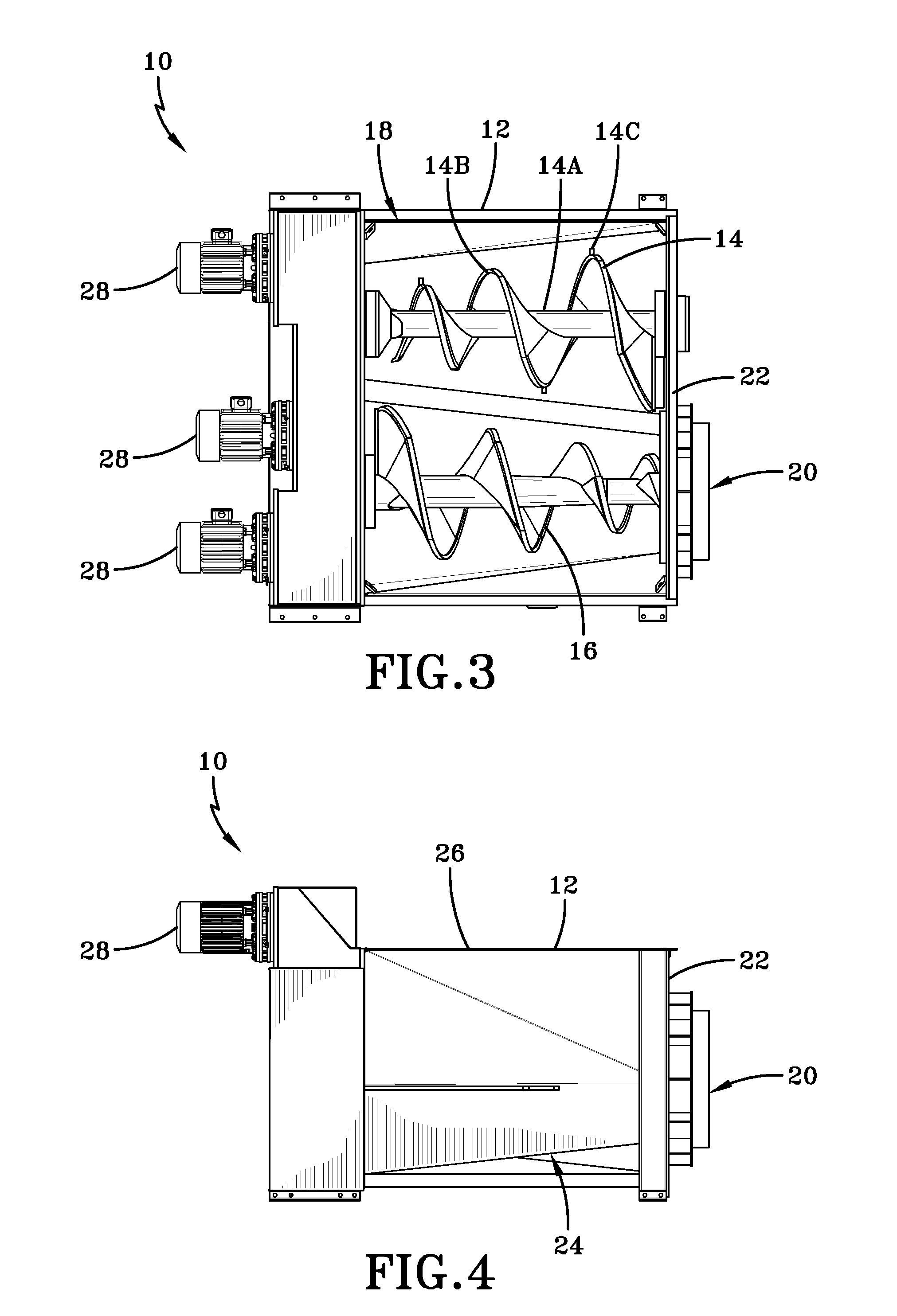 Dual auger shredder having low profile