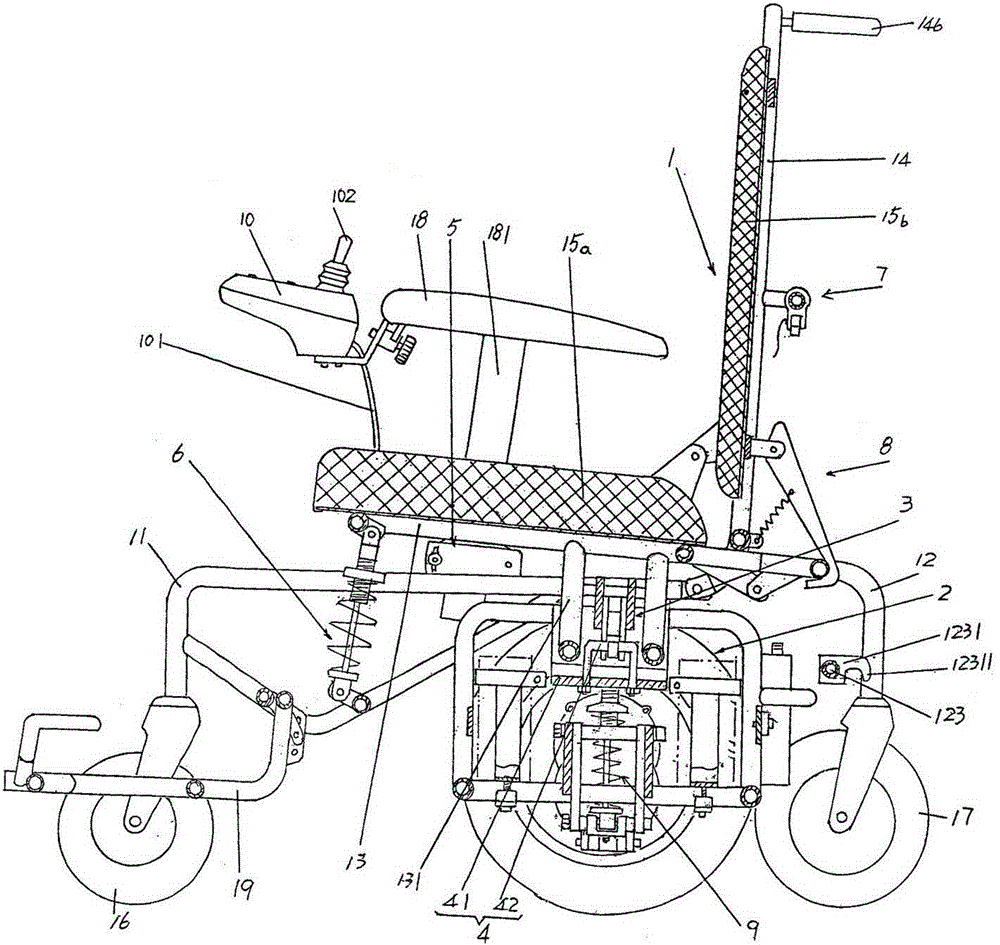 Electric wheelchair with connectable and detachable car body and electric mechanism