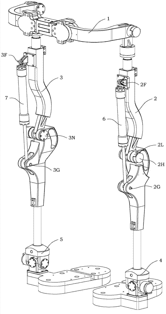 Foot device with ankle joint parameter measurement suitable for exoskeleton auxiliary supporting robot