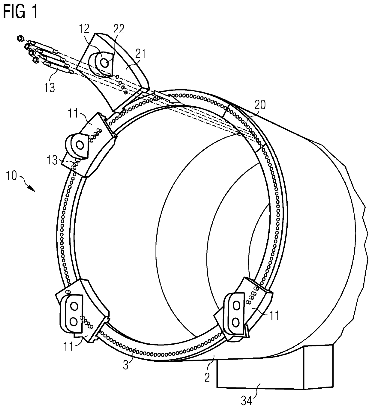 Transport system and method of transporting a tower of a wind turbine