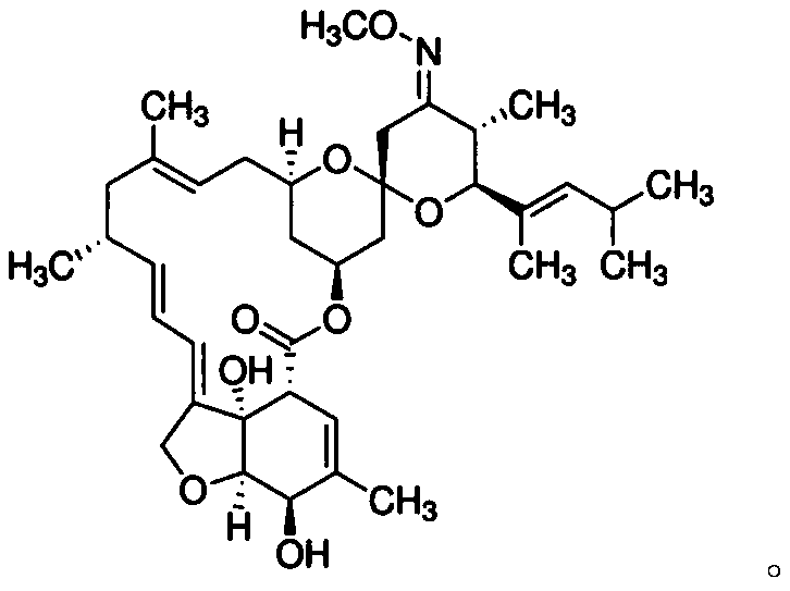 Composition containing moxidectin for treating parasites infestations