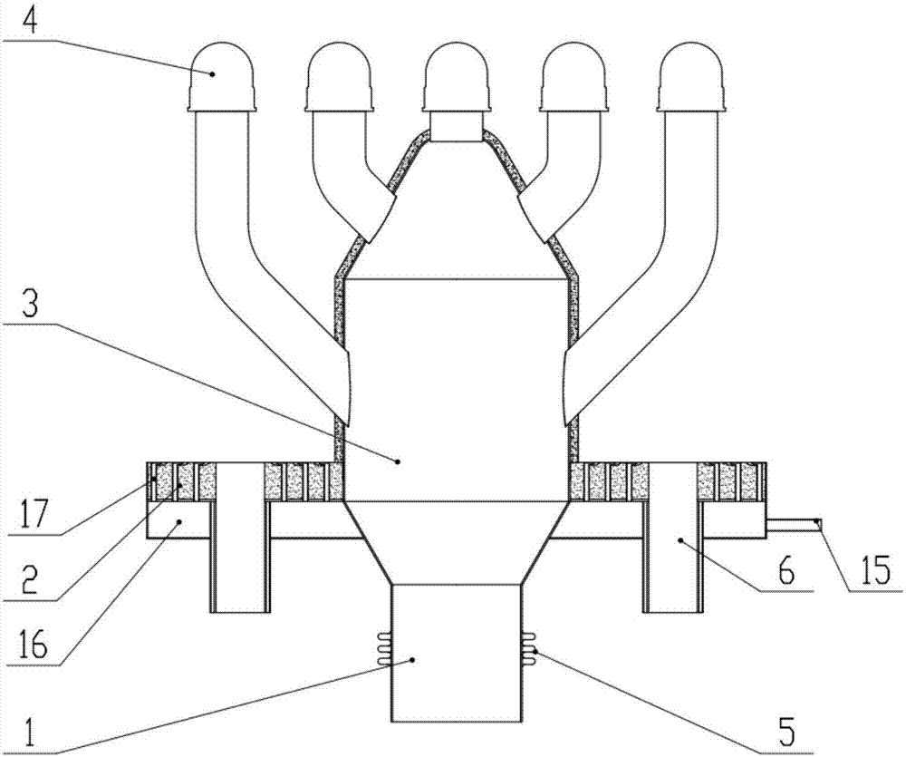 Air distribution device of fluidized bed reactor