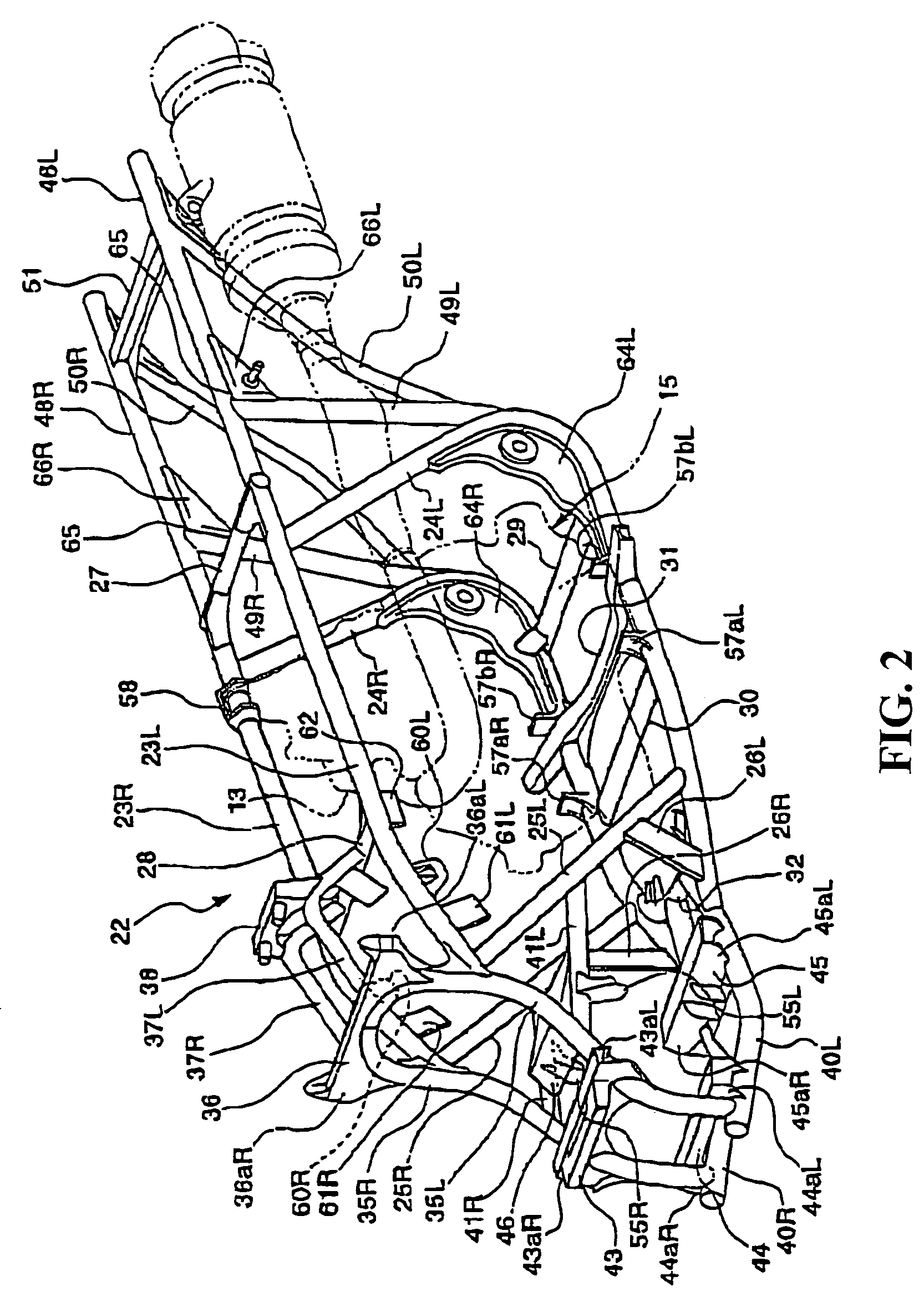 Frame structure in saddle type vehicle and method of manufacturing frame