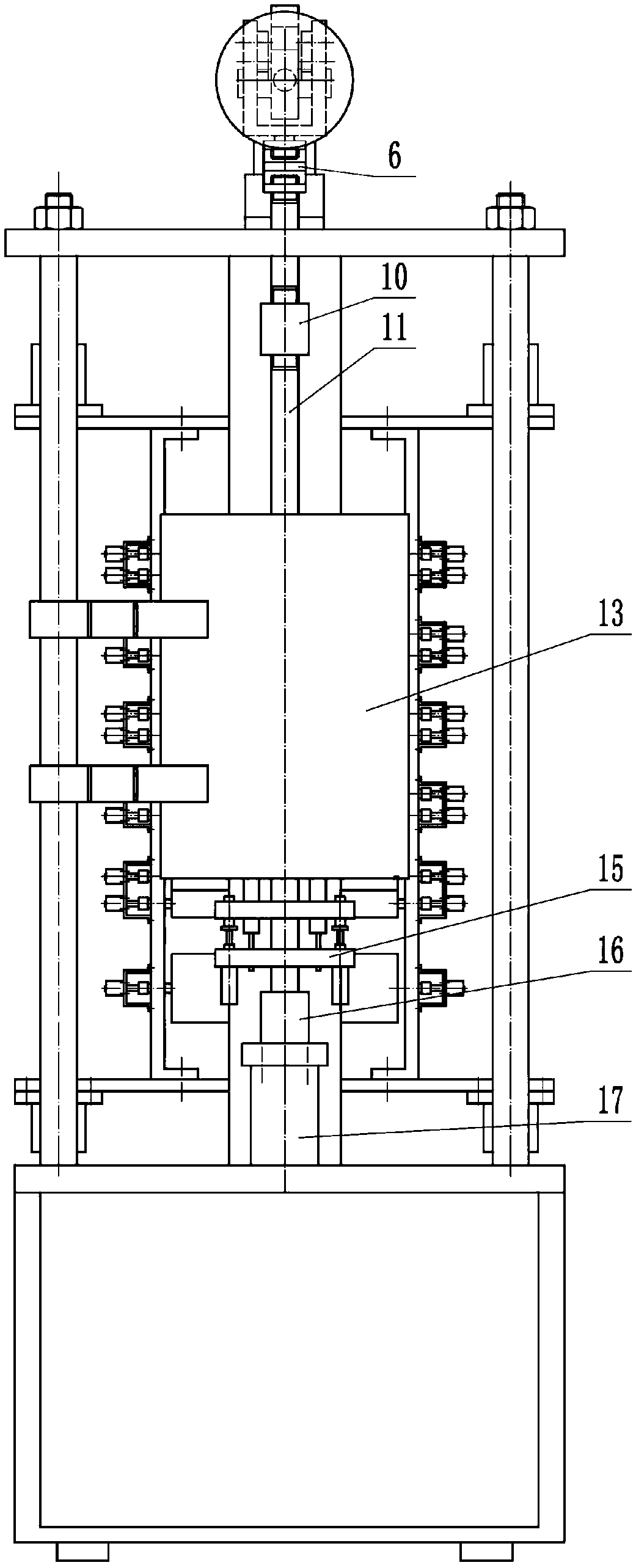 Mechanical high temperature creep testing machine capable of realizing automatic precise loading