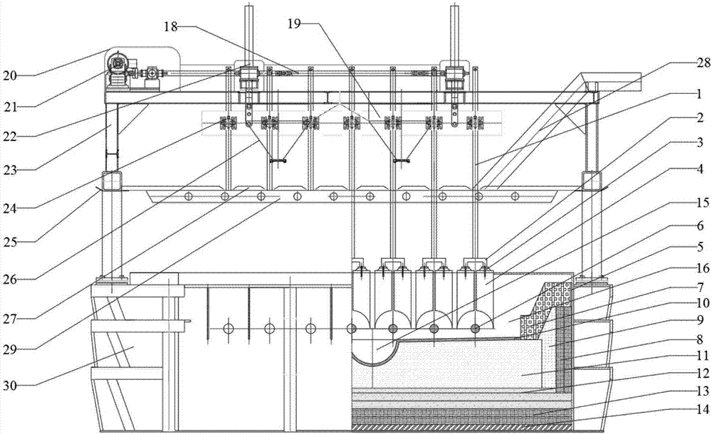 Lining structure of rare earth electrolysis cell, and rare earth electrolysis cell