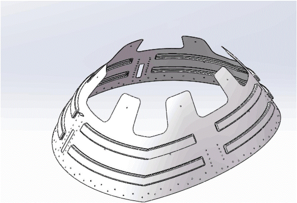 Locating device for accessory mounting of A-320 aircraft radome and fabrication method of locating device