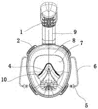 Integrated snorkeling swimming mask