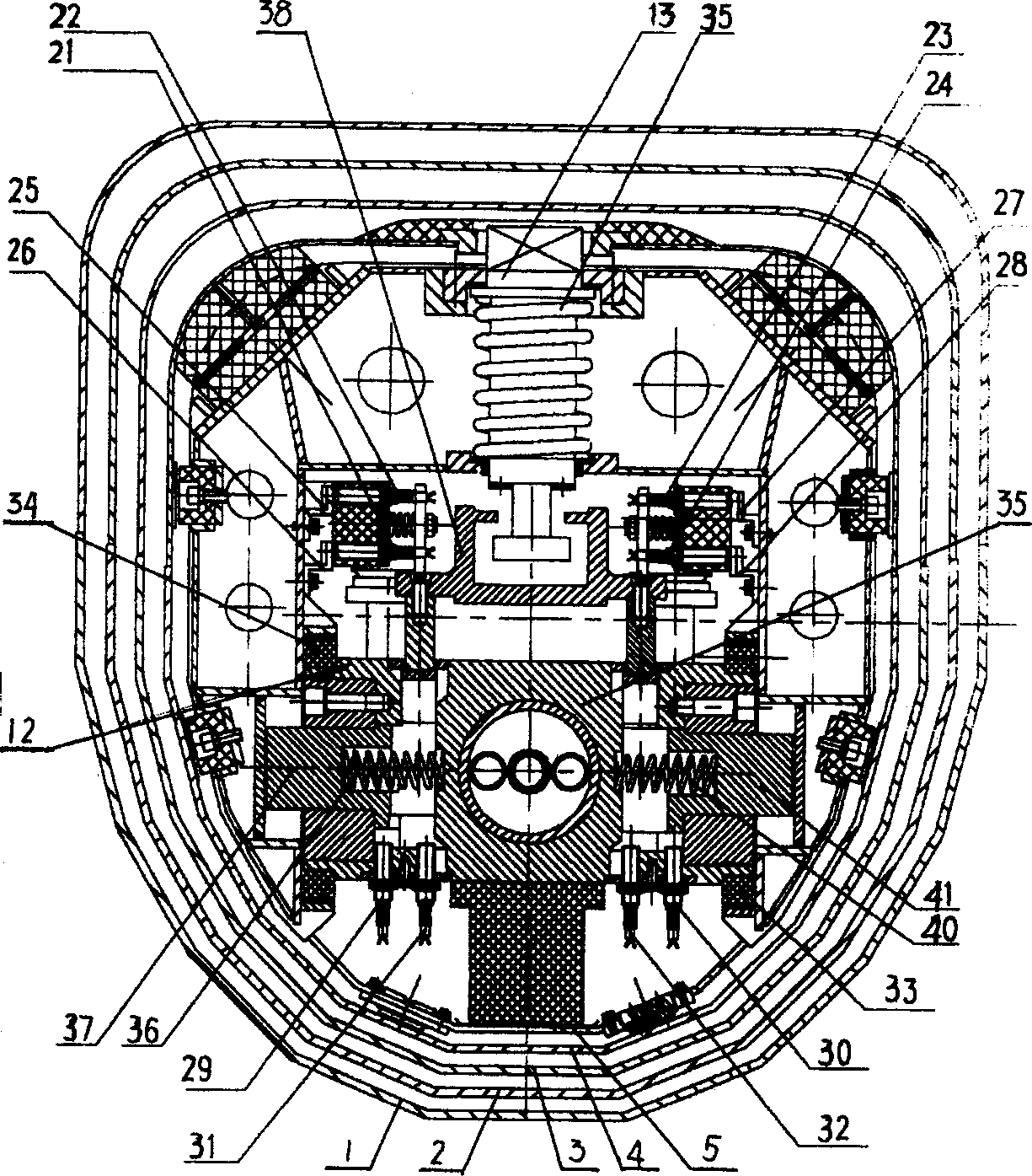 Multiple arms telescopic device automatically controlled by single telescopic cylinder