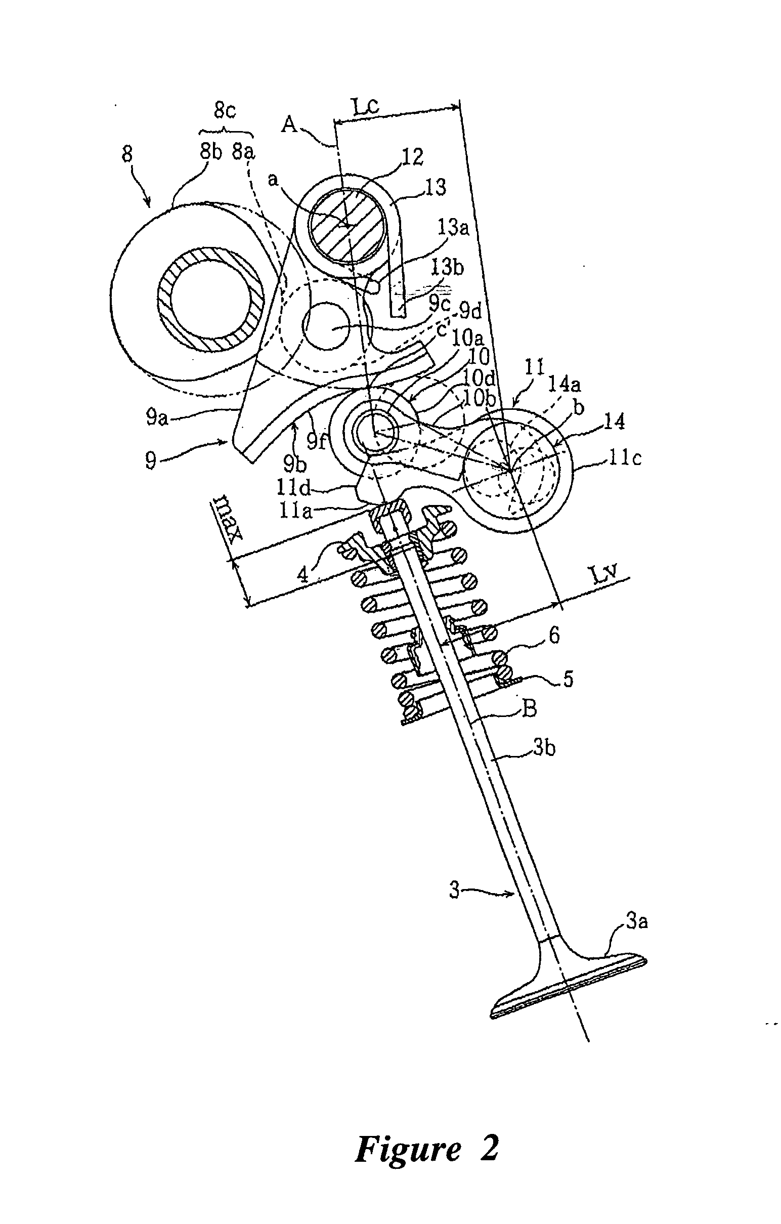 Valve train device for an engine