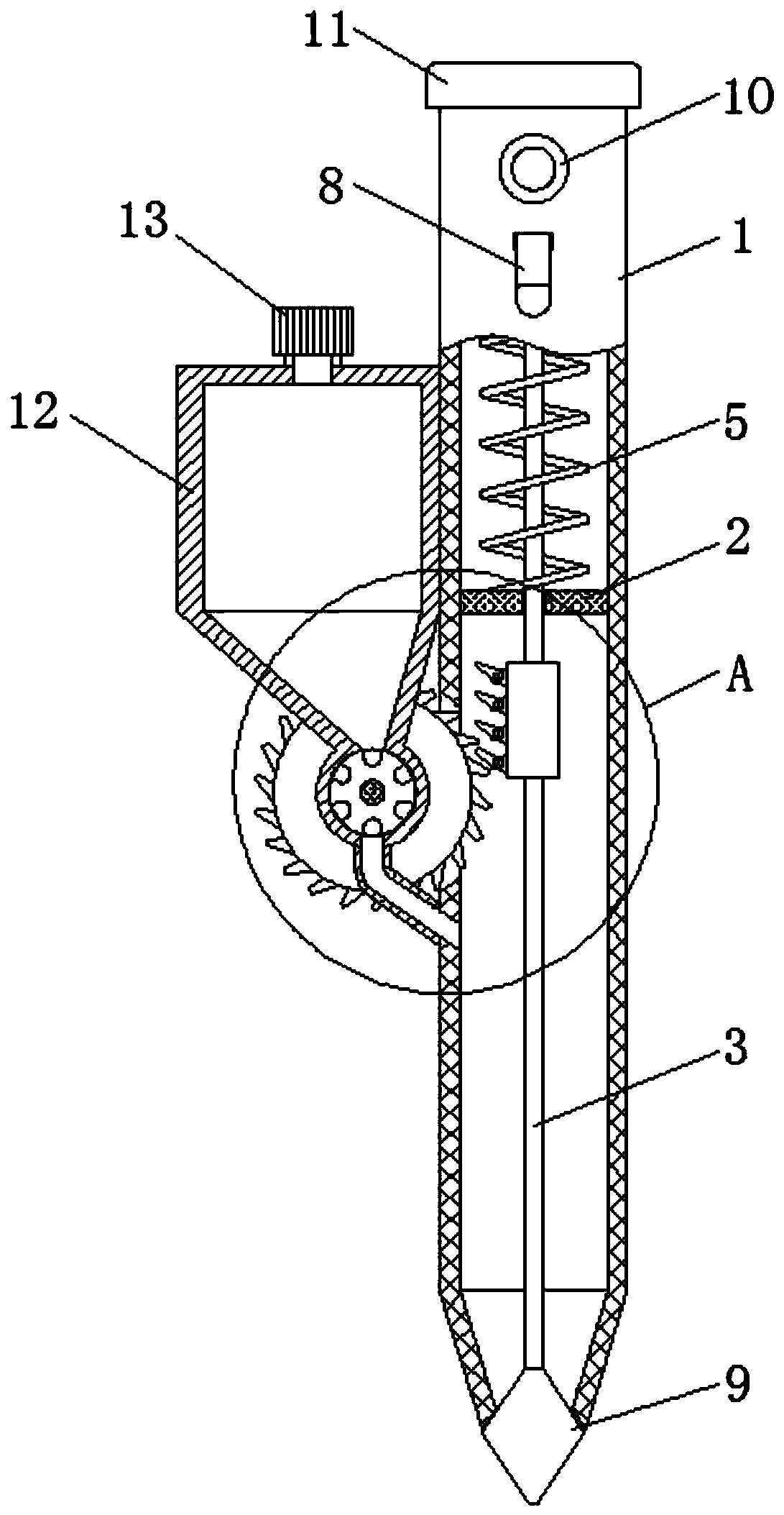 Agricultural fertilizing device based on quantitative delivery of rotating disc