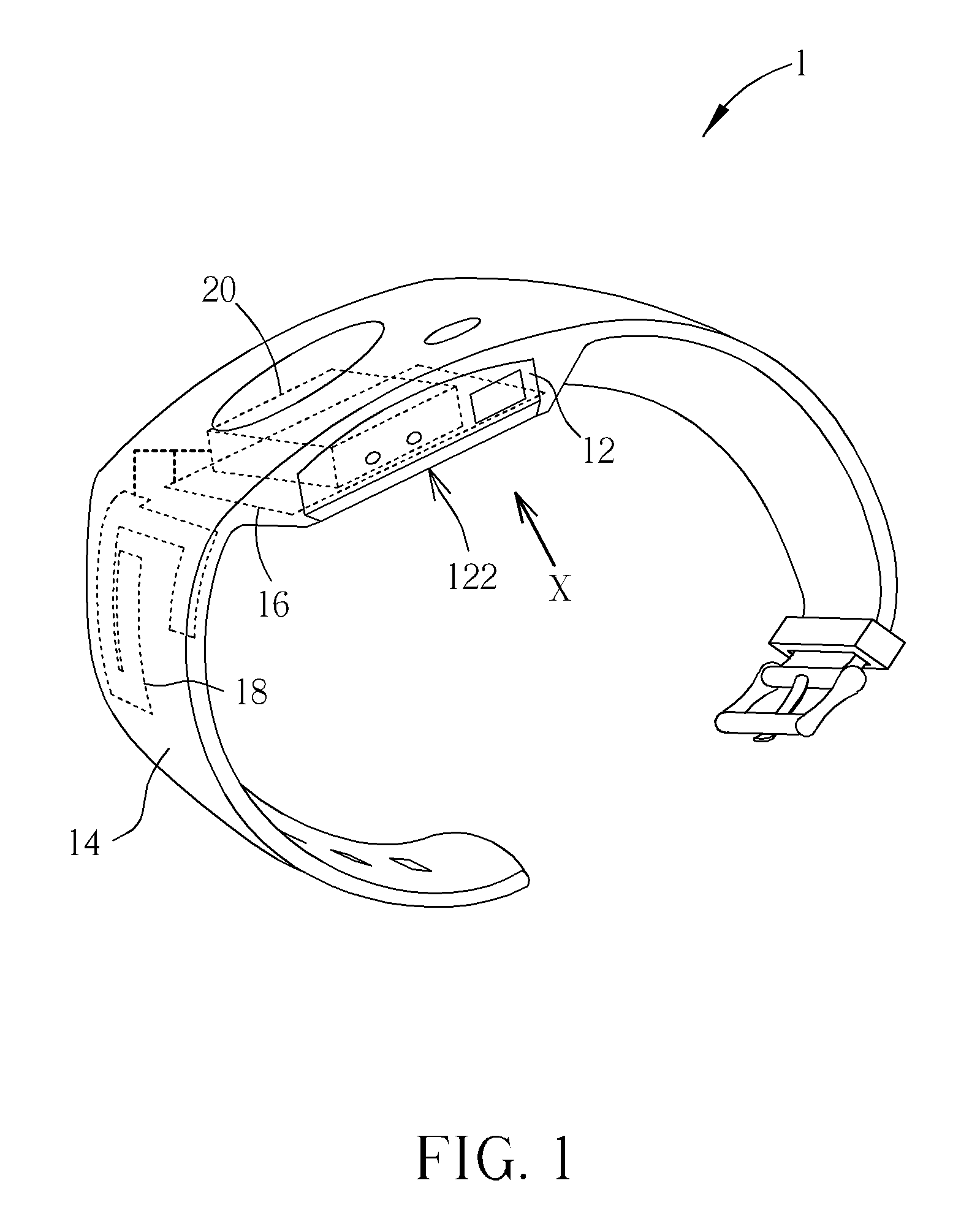 Antenna structure for wearable electronic device and wearable wireless electronic device